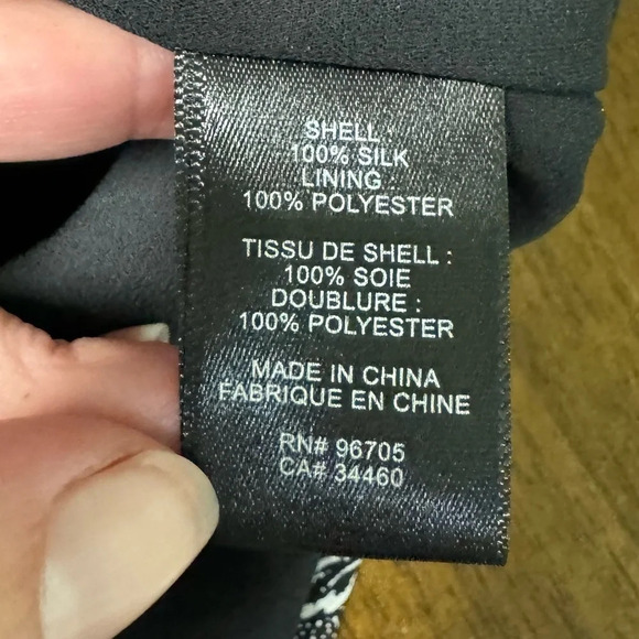 Rebecca Taylor Black White Floral Silk Cap Sleeve Short Dress Tie Waist Size 6 - Picture 7 of 8